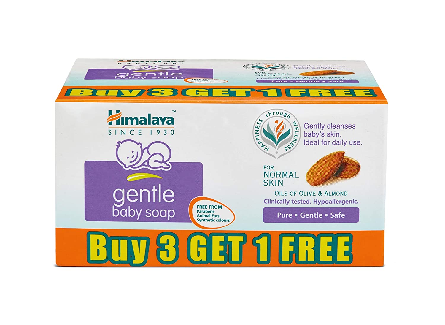 Himalaya Gentle Baby Soap (75g, Buy 3 Get 1 Free)