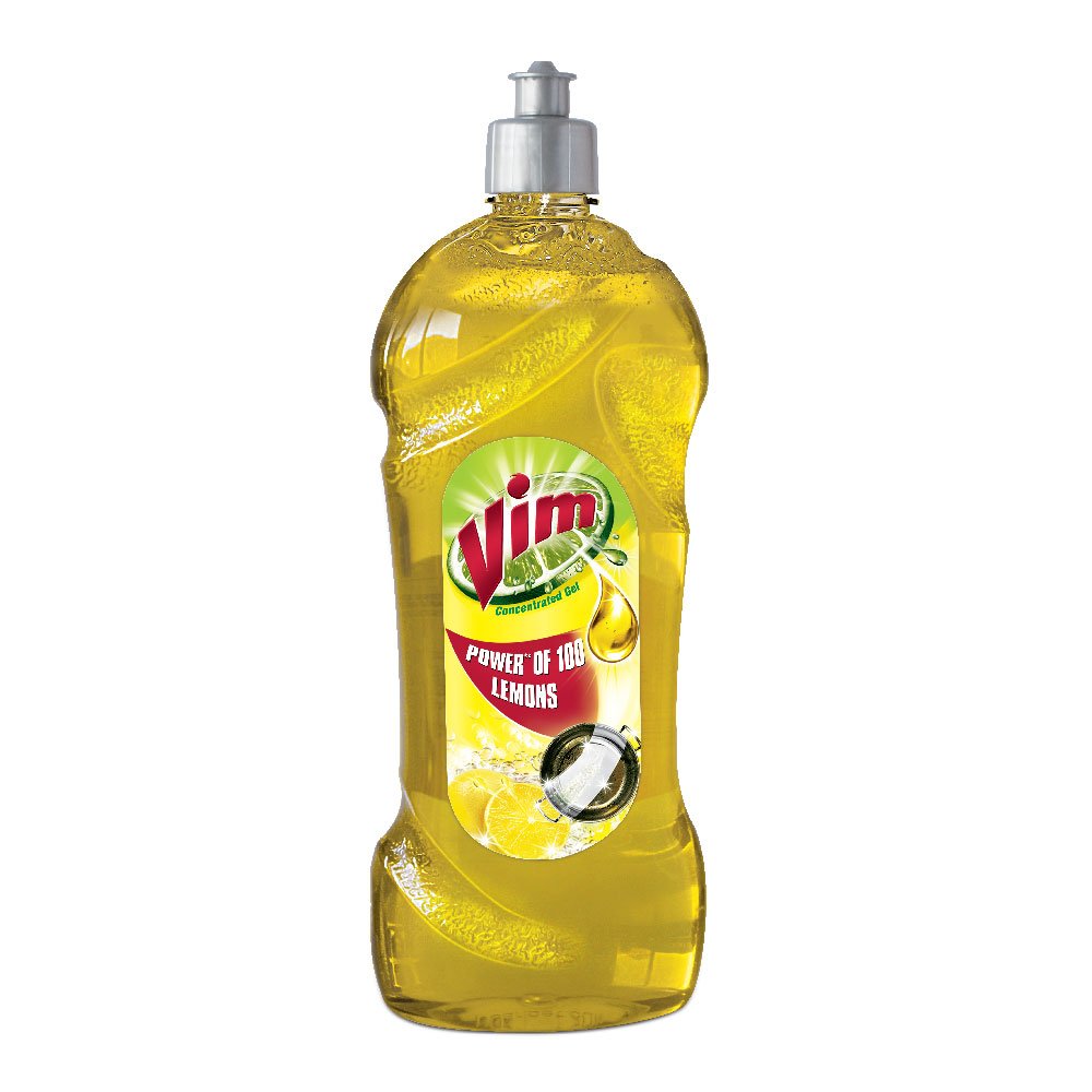 Vim Dishwash Liquid Gel Lemon, With Lemon Fragrance, Leaves No